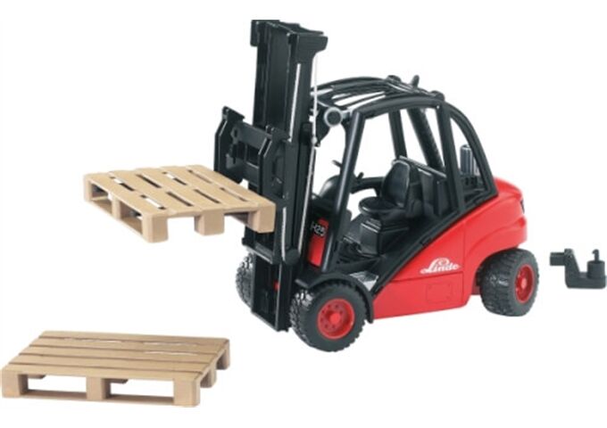 Bruder 02511-Linde Gabelstapler H30D mit 2 Palette