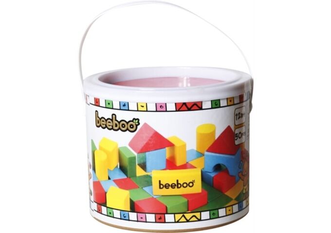 beeboo Holzbausteine bunt 50-teilig