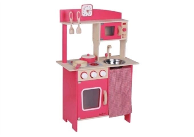 beeboo Holzküche rot, mit Zubehör, 5-teilig, Kaufl