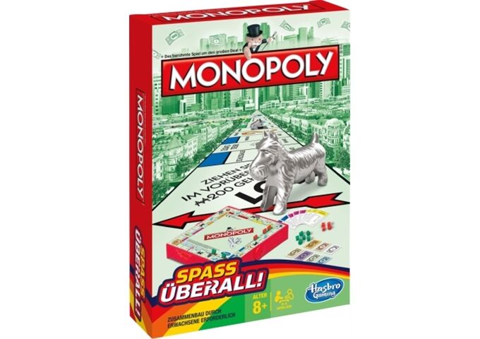 Hasbro Gaming|Hasbro Hasbro B1002 Monopoly Kompakt, für 2-6 Spieler, ab