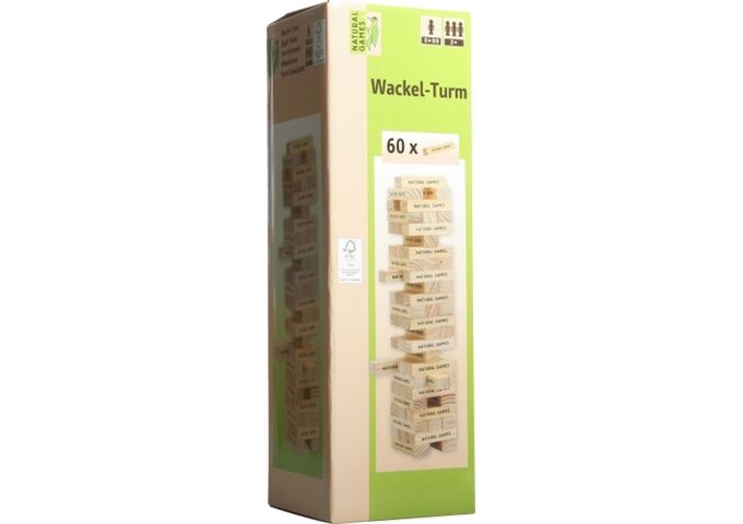 Natural Games Wackel-Turm mit 60 Spielsteinen, Ges