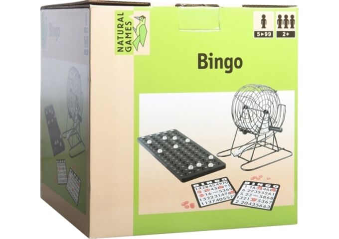 Natural Games Bingo mit Metallkorb, für 1-18 Spiel