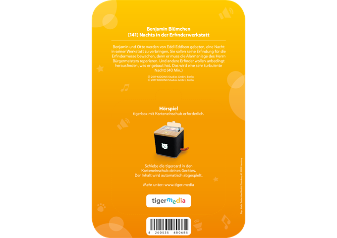 tigerbox tigercard - Benjamin Blümchen - Nachts in der Erfi
