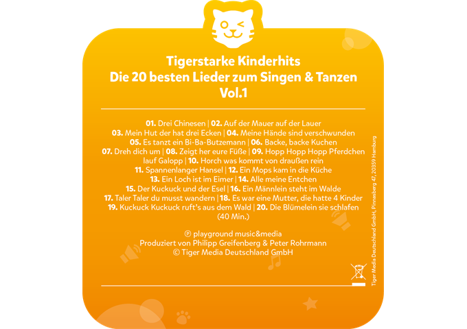 tigerbox tigercard - Die 20 besten Lieder zum Singen & Tanz