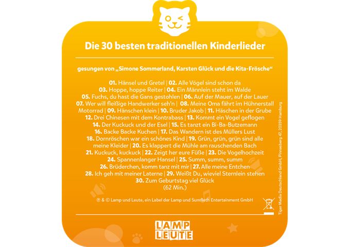 tigerbox tigercard - Die 30 besten traditionellen Kinderlie