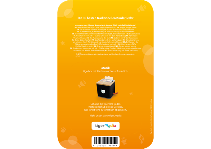 tigerbox tigercard - Die 30 besten traditionellen Kinderlie