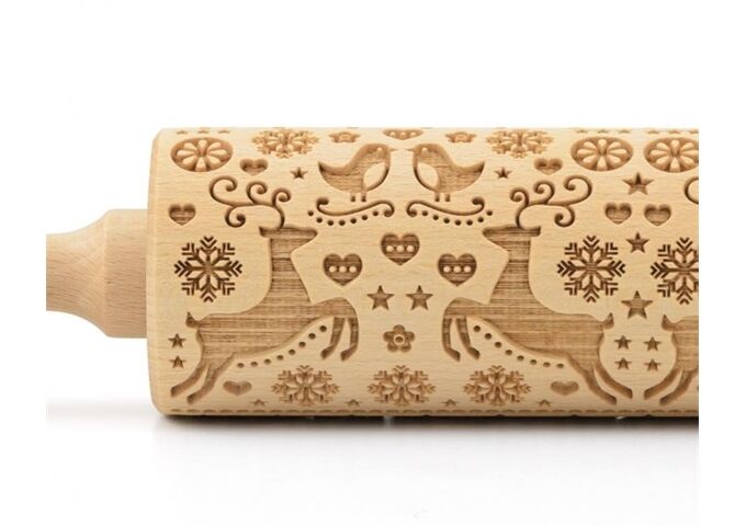 Folkroll Teigrolle Rentier Weihnacht, groß