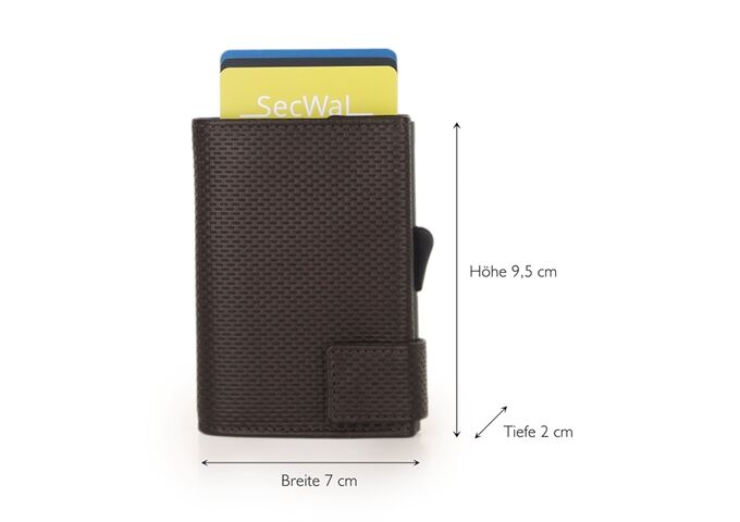 SecWal Kartenetui mit Geldbeutel Dk braun