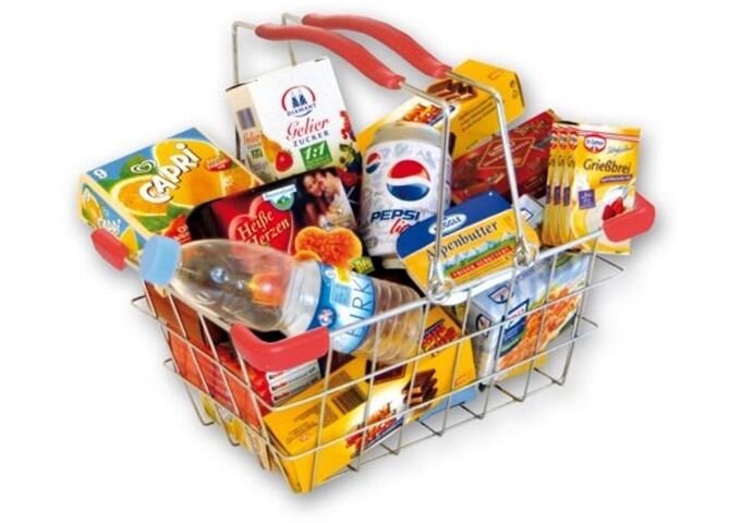 Chr, Tanner Metalltragekorb gefüllt