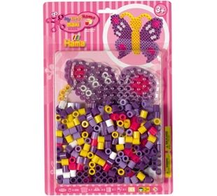 HAMA 8908 Bügelperlen Maxi - Blisterset Schmetterl