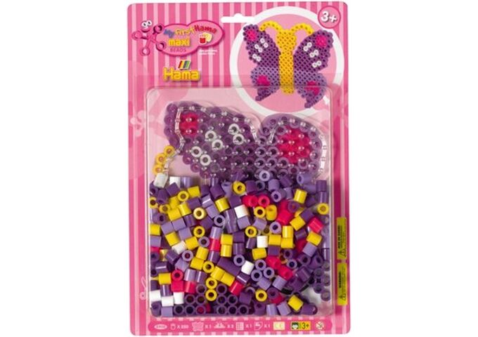 HAMA 8908 Bügelperlen Maxi - Blisterset Schmetterl