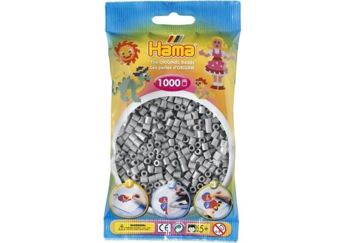 HAMA HAMA Bügelperlen Midi, grau, 1,000 Stück, a