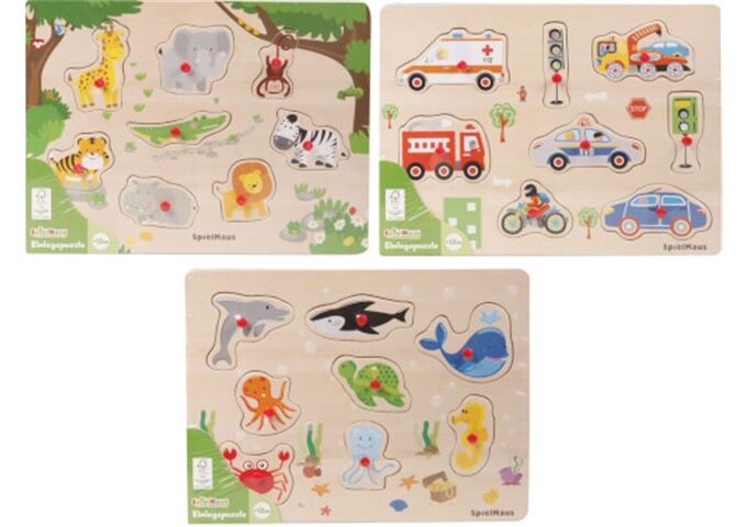 Spielmaus SpielMaus Holz Einlegepuzzle 7-10 Teile