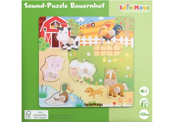 Spielmaus SpielMaus Holz Sound Holzpuzzle Bauernhof