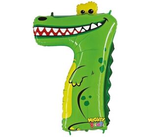 Karaloon Folienballon Zahl 7 Krokodil