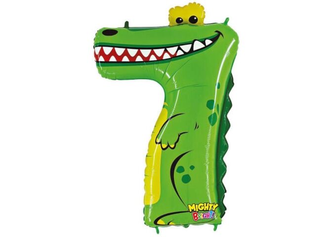 Karaloon Folienballon Zahl 7 Krokodil