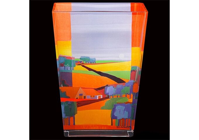 Tettau Ton Schulten Glasvase eckig 30cm