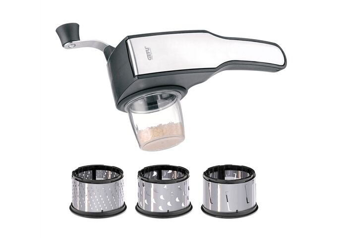 GEFU Trommelreibe PECORINO mit 3 Schneidtrommeln und Au