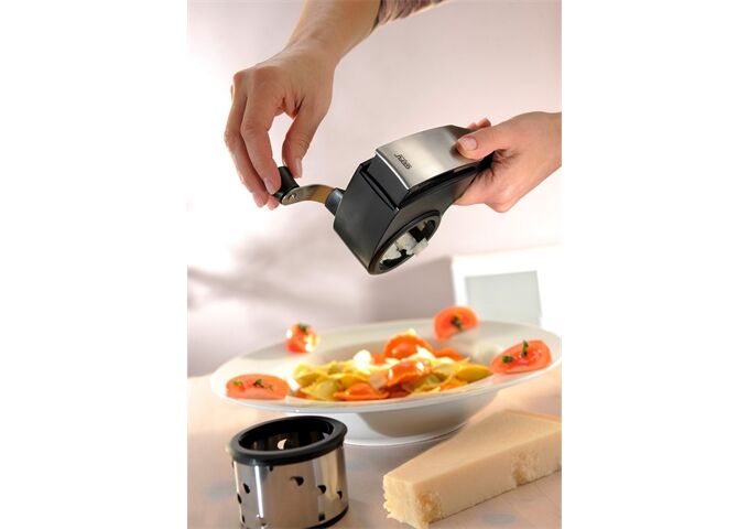 GEFU Trommelreibe PECORINO mit 3 Schneidtrommeln und Au