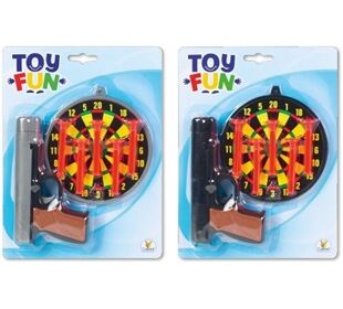 Toy Fun TOF Pistole m.Dartscheibe,2-f.s.,19