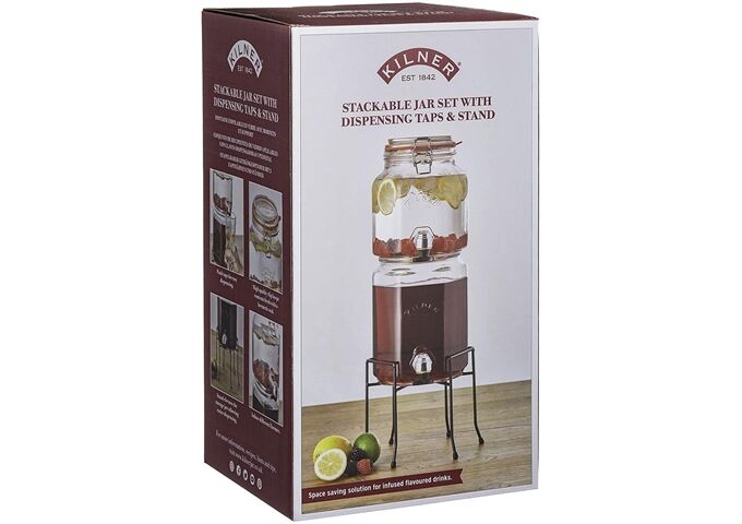 Kilner Stapelbarer Getränkespender, Höhe 40 cm, 3,1 & 2,1