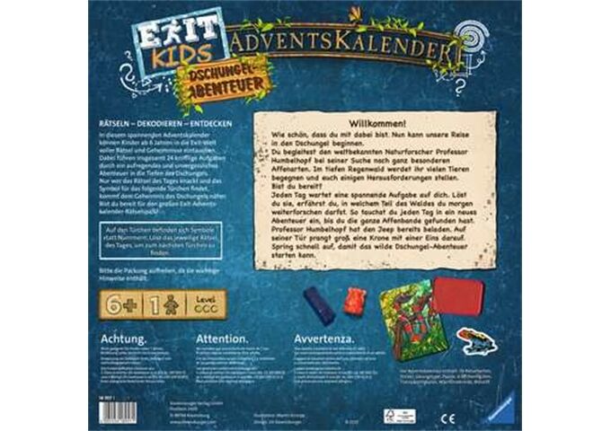 Ravensburger Exit Adventskalender Kids - Dschung