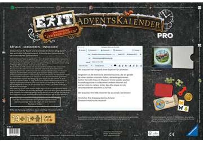 Ravensburger Adventskalender EXIT Pro Das verrückte Zeitreisemu
