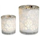 my choice Glas-Windlicht Snow sil.H8cm