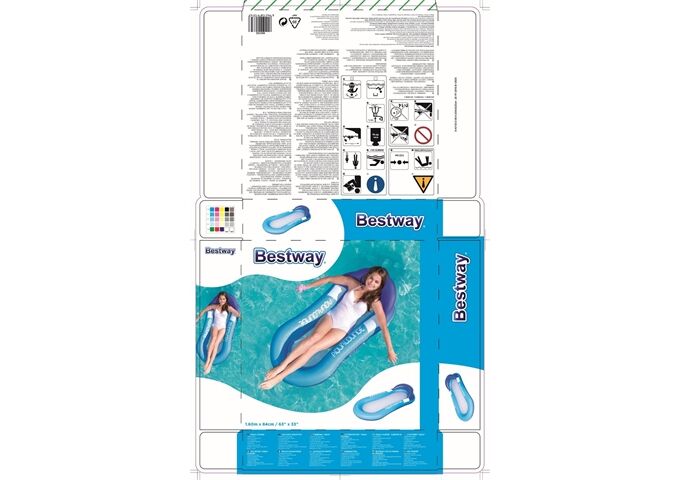 BESTWAY Aqua Lounge 164x84 cm sort.