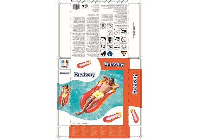 BESTWAY Aqua Lounge 164x84 cm sort.