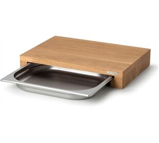 Continenta Multifunktionsbrett mit Edelstahl-Schublade, Eiche