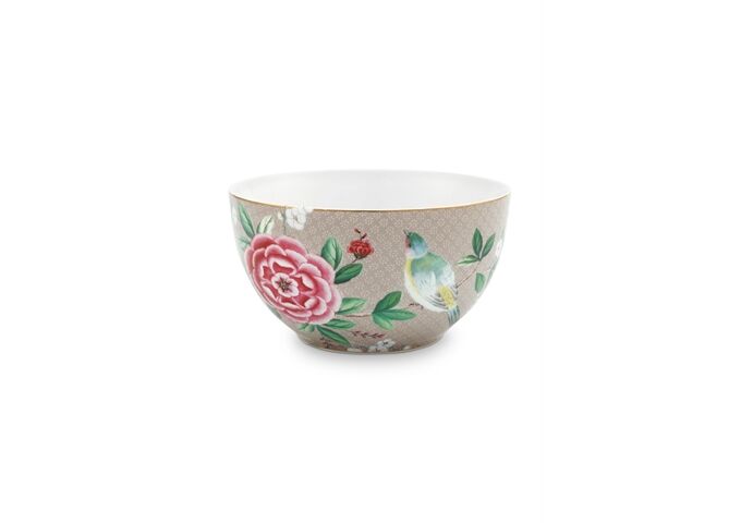 Pip Studio Bowl Blushing Birds Khaki 15cm