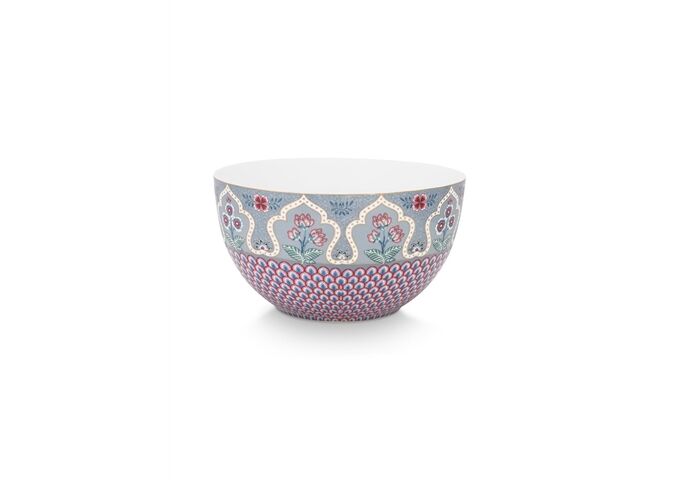 Pip Studio Bowl Flower Festival Scallop Deco Light Blue 18cm