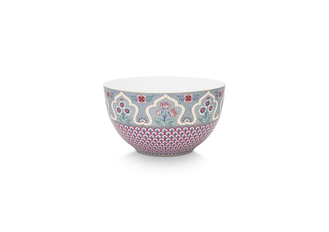 Pip Studio Bowl Flower Festival Scallop Deco Light Blue 18cm