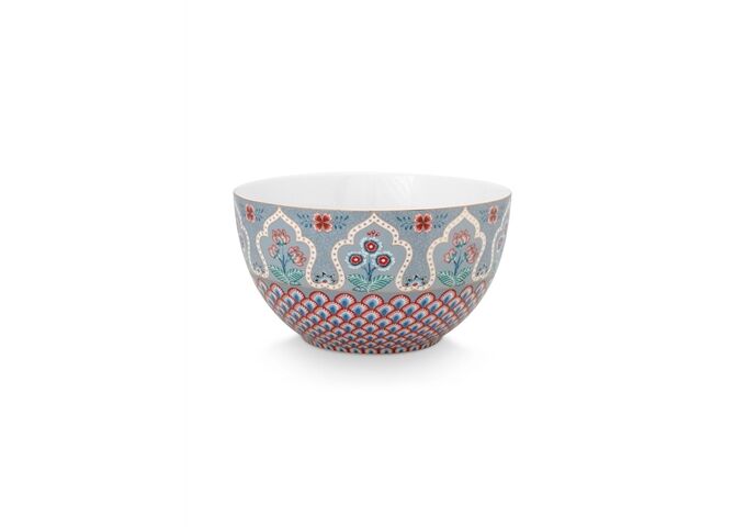 Pip Studio Bowl Flower Festival Scallop Deco Light Blue 18cm