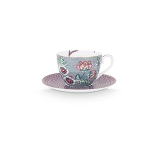 Pip Studio Cup & Saucer Flower Festival Light Blue 280ml