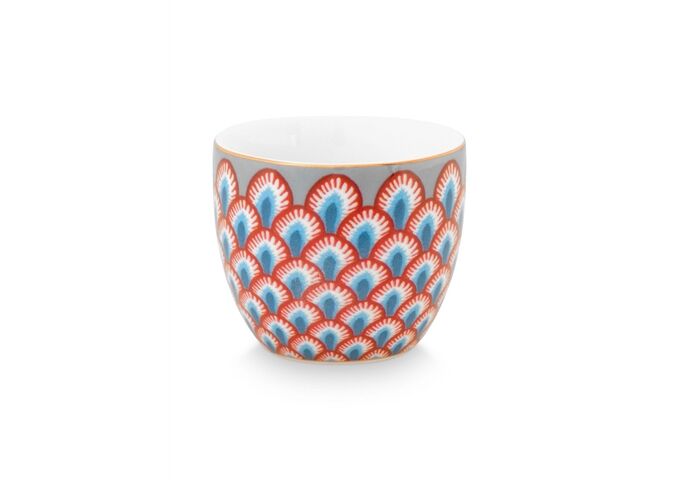 Pip Studio Egg Cup Flower Festival Scallop Red-Light Blue