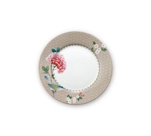 Pip Studio Plate Blushing Birds Khaki 21cm