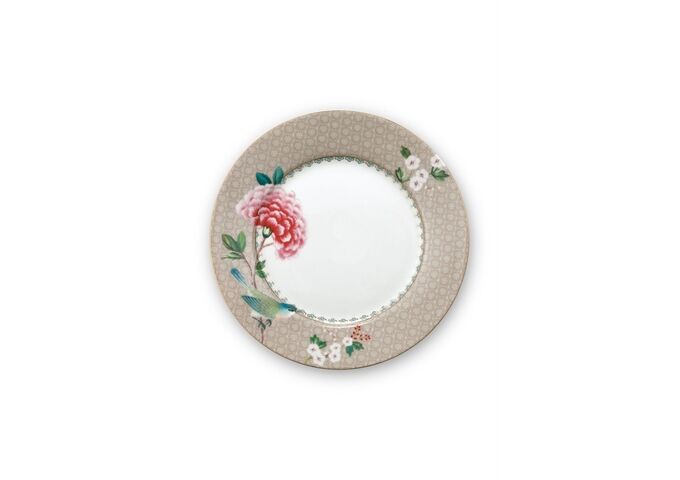Pip Studio Plate Blushing Birds Khaki 21cm