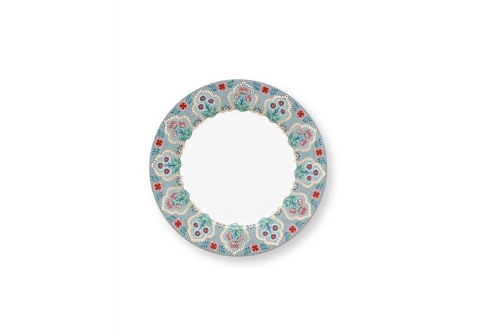Pip Studio Plate Flower Festival Deco Light Blue 21cm