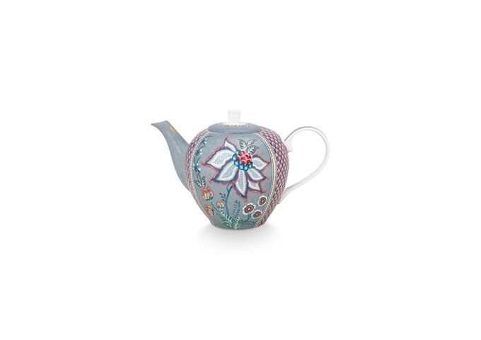 Pip Studio Tea Pot Large Flower Festival Light Blue 1.6ltr