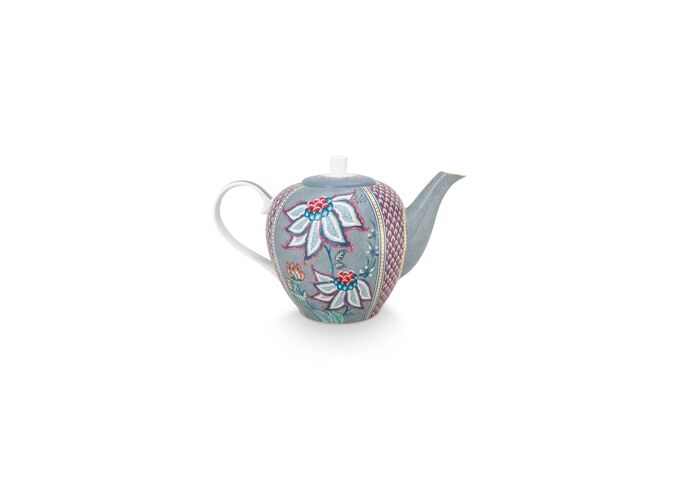 Pip Studio Tea Pot Large Flower Festival Light Blue 1.6ltr