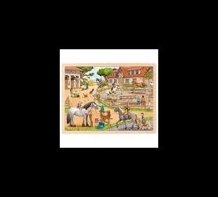 Goki Einlegepuzzle Reiterhof