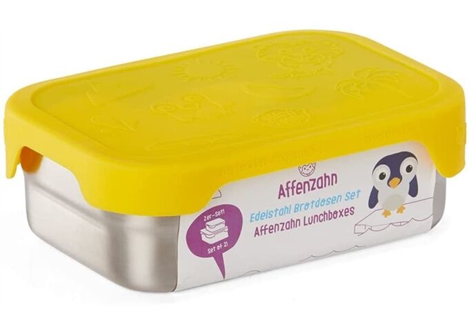 Affenzahn Brotdosen-Set Tiger Silber Gelb