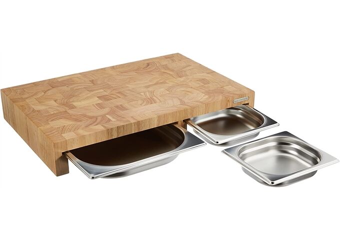 Continenta Multifunktionsbrett mit 3 Edelstahl-Schubladen, St
