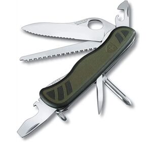 Victorinox Schweizer Soldatenmesser 08, 111 mm, grün/schwarz