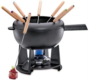 SPRING FONDUE Fondue-Garnitur SAAS-FEE schwarz matt 20 cm