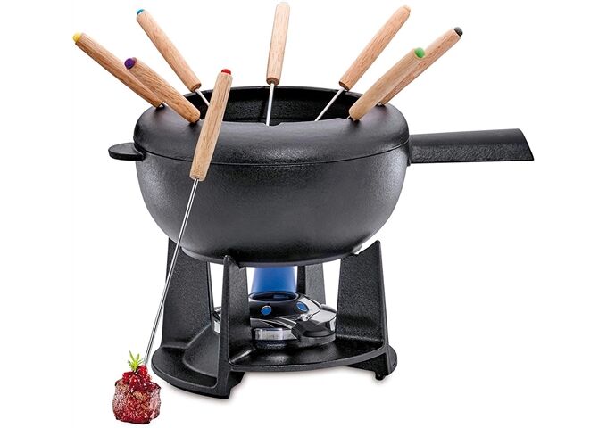 SPRING FONDUE Fondue-Garnitur SAAS-FEE schwarz matt 20 cm