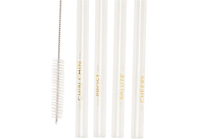 Räder Glastrinkhalm 4er Set Apero Länge: 21,5cm Dia:1cm