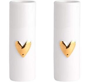 Räder WOLKE SIEBEN Minivasen Herz 2er Set gold dia:3,5c